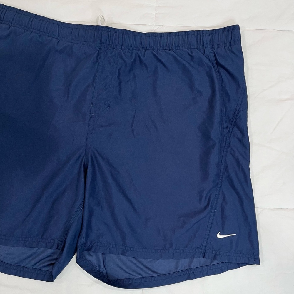 Nike• Mens Nike Swim Navy Blue Lined Swimtrunks Running Shorts 2XL - Picture 9 of 13